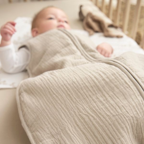 Meyco Baby Slaapzak Hydrofiel Gevoerd Uni Pre-Washed Sand 110 cm