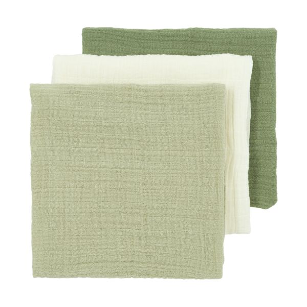 Meyco Baby Uni Hydrofiele Doeken - 3 Stuks - Pre-Washed Hydrofiel - 70 x 70 cm - Naturel/Soft Olive/Olive Green Meyco Baby Uni Hydrofiele Doeken - 3 Stuks - Pre-Washed Hydrofiel - 70 x 70 cm - Naturel/Soft Olive/Olive Green