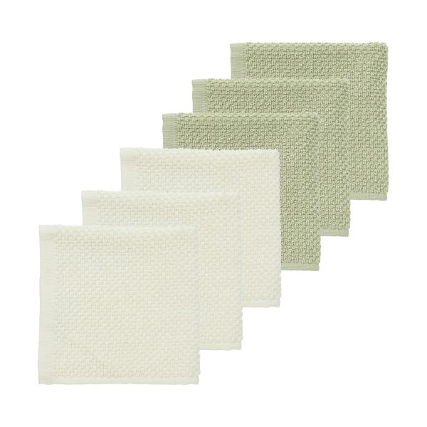 Meyco Baby Popcorn Monddoekjes - 6 Stuks - 30 x 30 cm - Naturel/Soft Olive Meyco Baby Popcorn Monddoekjes - 6 Stuks - 30 x 30 cm - Naturel/Soft Olive