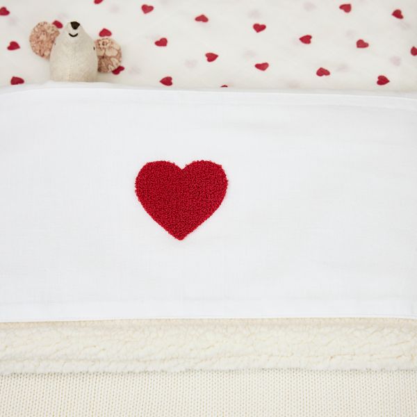 Meyco Baby Ledikantlaken Sweet Heart Red 100 x 150 cm