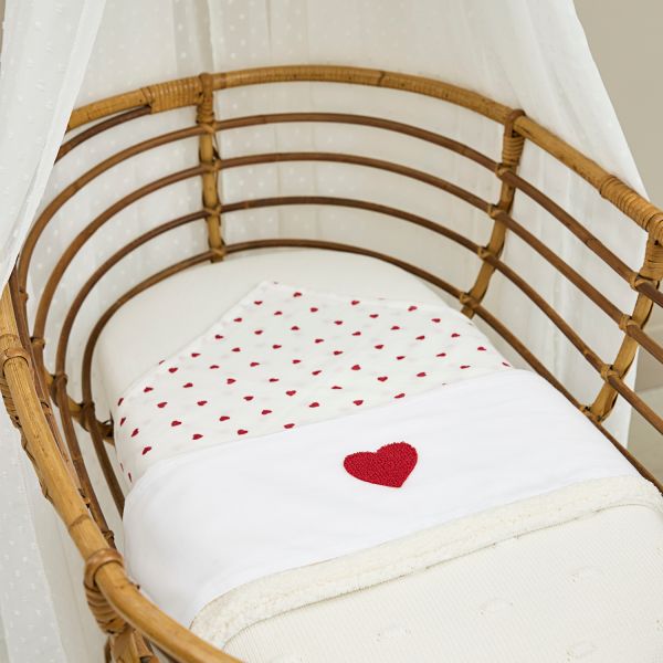 Meyco Baby Ledikantlaken Sweet Heart Red 100 x 150 cm