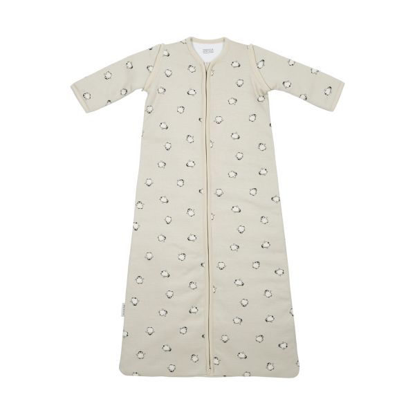 Meyco Baby Slaapzak Met Afritsbare Mouwen Penguin Soft Sand 70 cm