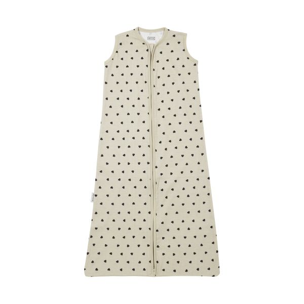 Meyco Baby Sweet Heart Zomerslaapzak - 90 cm - Soft Sand/Black