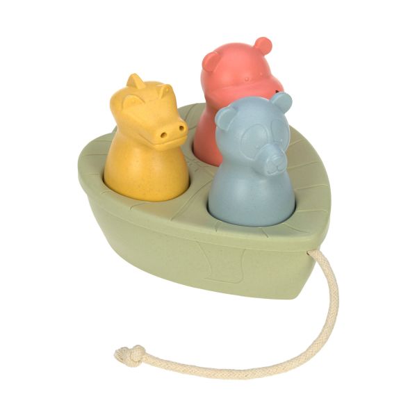 Lässig Water Friends Boat Toy Set - Panda / Hippo / Crocodile - Olive