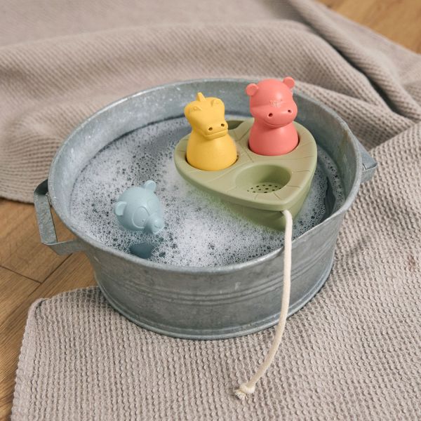 Lässig Water Friends Boat Toy Set - Panda / Hippo / Crocodile - Olive