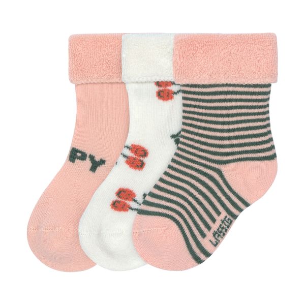 Lässig Terry Socks GOTS - 3-pack - Cherry Peach - Maat 15-18 Lässig Terry Socks GOTS - 3-pack - Cherry Peach - Maat 15-18