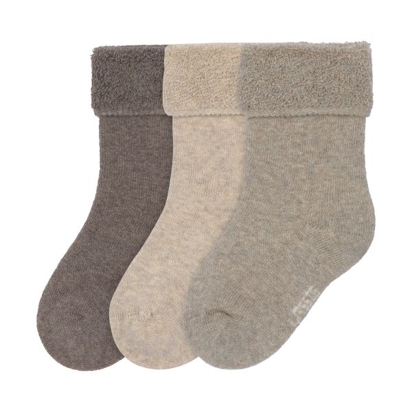 Lässig Terry Socks GOTS - 3-pack - Brown/Beige - Maat 15-18