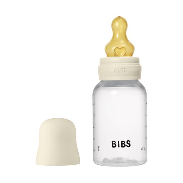 BIBS Fles - Slow Flow - 150 ml - Latex - Ivory - Ronde Speen 