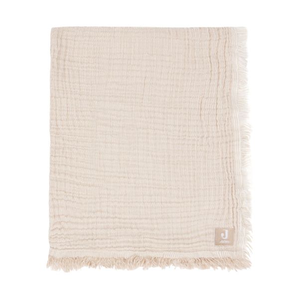 Jollein Deken Wieg - 75 x 100 cm Fringe Stripe Biscuit/Ivory GOTS 