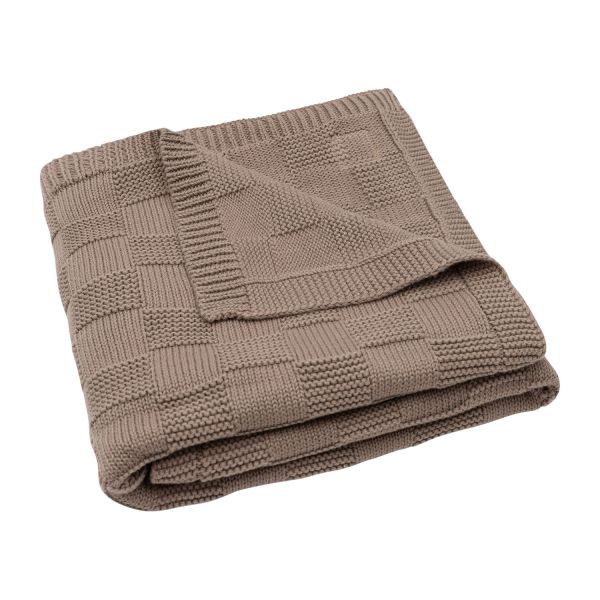 Jollein Deken Wieg - Box Knit - 75 x 100 cm - Milky Coffee