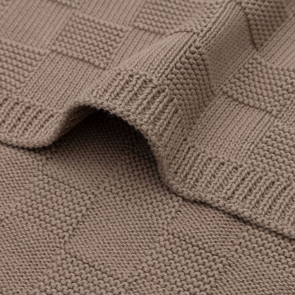 Jollein Deken Wieg - Box Knit - 75 x 100 cm - Milky Coffee