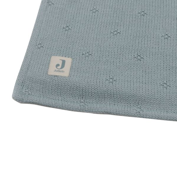 Jollein Cosy Knit Wiegdeken - 75x100cm - Sea Green/Velvet Jollein Cosy Knit Wiegdeken - 75x100cm - Sea Green/Velvet