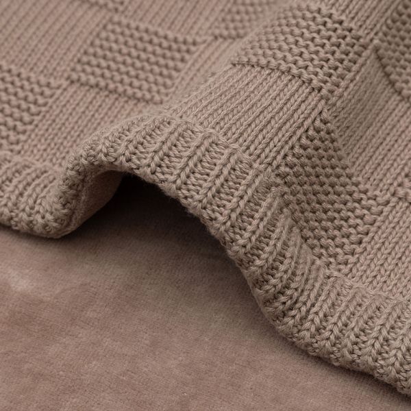 Jollein Deken Ledikant Box Knit - Velvet - 100 x 150 cm - Milky Coffee