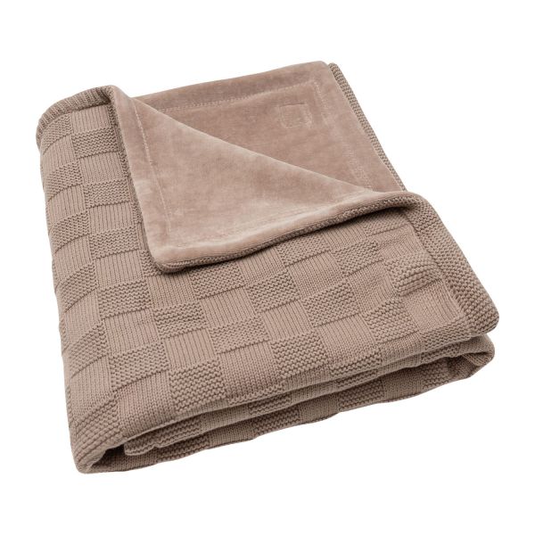 Jollein Deken Ledikant Box Knit - Velvet - 100 x 150 cm - Milky Coffee