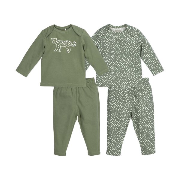 Meyco Pyjama Cheetah Forestgreen mt.50/56 2-Pack Meyco Pyjama Cheetah Forestgreen mt.50/56 2-Pack