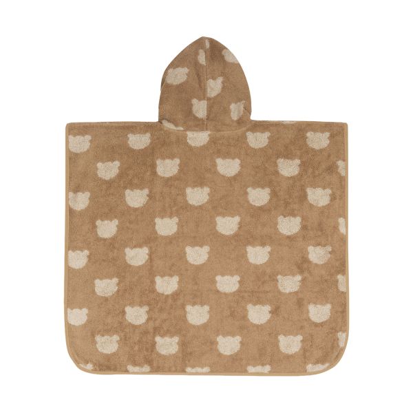 Jollein Jacquard Badponcho - 2-zijdig - Badstof - Teddy Bear Jollein Jacquard Badponcho - 2-zijdig - Badstof - Teddy Bear