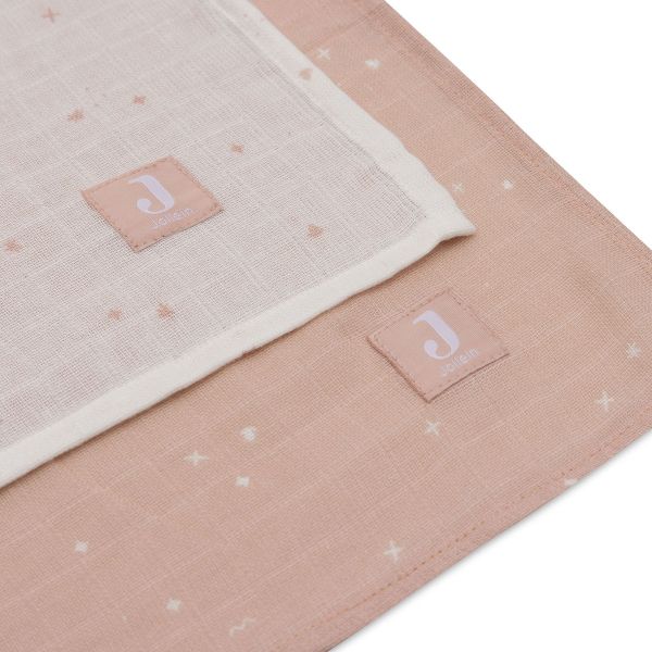 Jollein Twinkling Large Multidoek - 2 Pack - 115 x 115 cm - Hydrofiel - Wild Rose Jollein Twinkling Large Multidoek - 2 Pack - 115 x 115 cm - Hydrofiel - Wild Rose