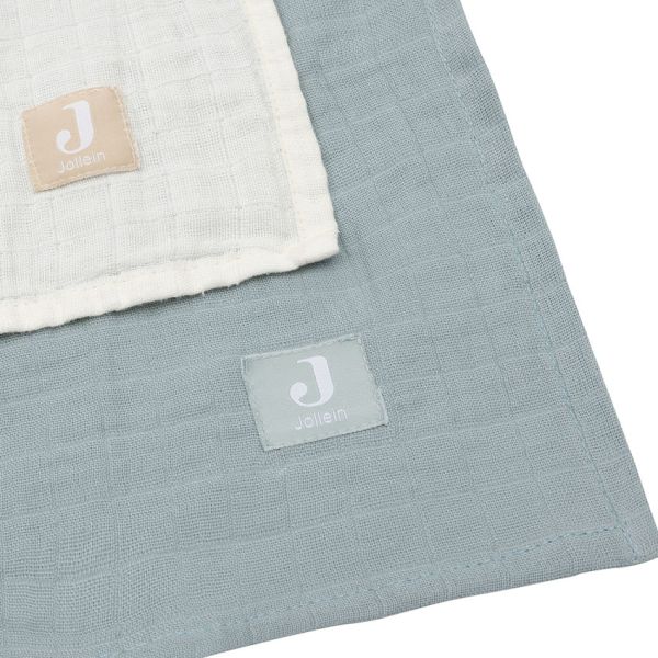 Jollein Hydrofiele Doek Large - 2 Stuks - 115 x 115 cm - Sea Green/Ivory 
