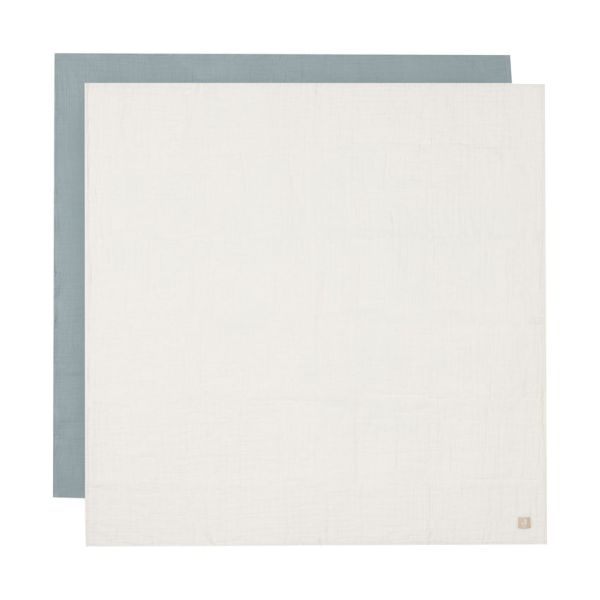 Jollein Hydrofiele Doek Large - 2 Stuks - 115 x 115 cm - Sea Green/Ivory 