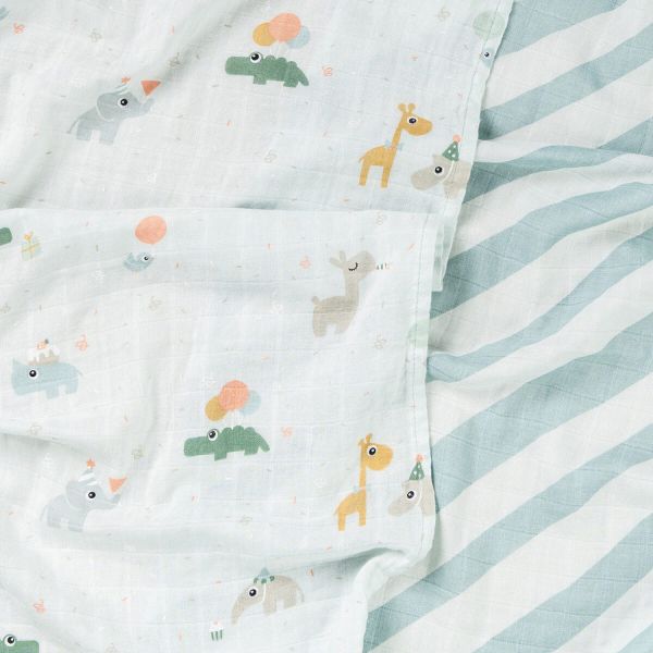 Done By Deer Celebration Hydrofiel Luiers - 2 Stuks - Blue Done By Deer Celebration Hydrofiel Luiers - 2 Stuks - Blue