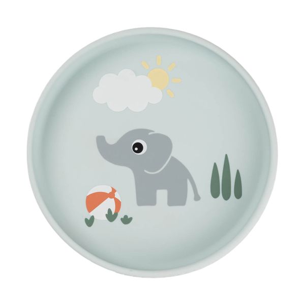 Done By Deer Stick & Stay Bord - Playground - Rond - 18 cm - Blue Done By Deer Stick & Stay Bord - Playground - Rond - 18 cm - Blue