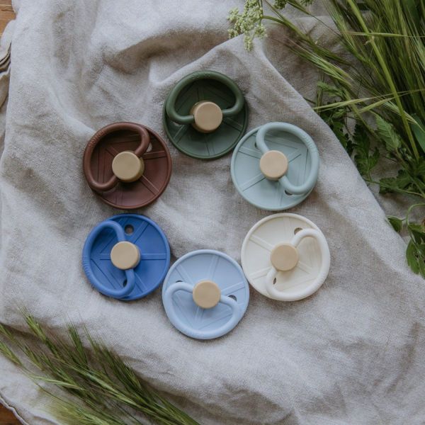 Frigg Little Viking Fopspeen - Rond - 2 Stuks - 0-6 Mnd - Powder Blue/Cream