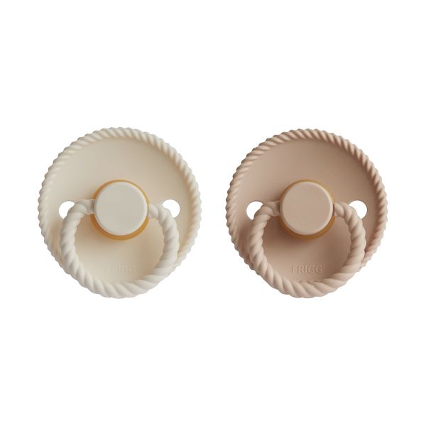 Frigg Rope Fopspeen - 0-6 mnd (2 stuks) - Cream/Croissant
