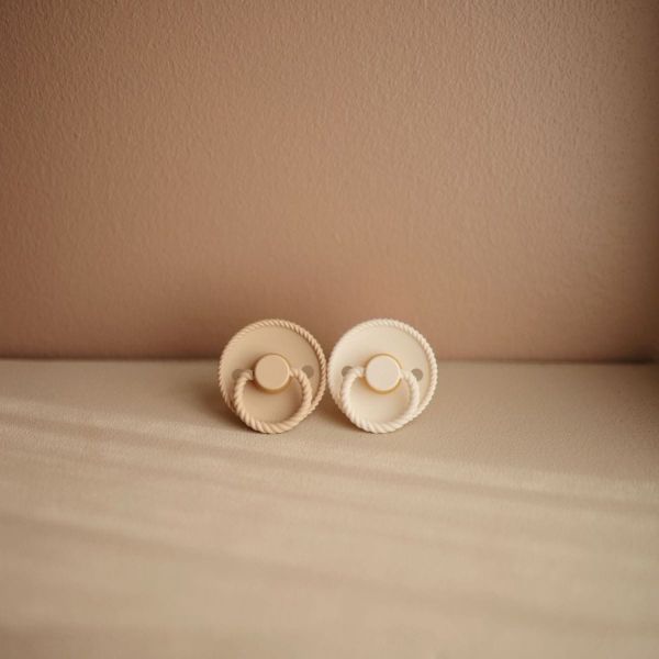 Frigg Rope Fopspeen - 6-18 mnd (2 stuks) - Cream/Croissant