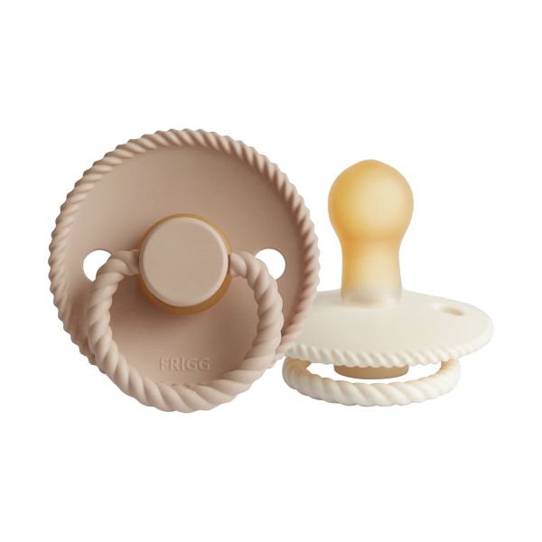 Frigg Rope Fopspeen - 6-18 mnd (2 stuks) - Cream/Croissant
