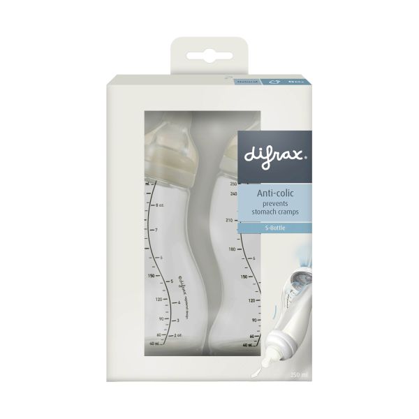 Difrax S-fles Natural – 250 ml – 2-pack – Ivory/Ivory Difrax S-fles Natural – 250 ml – 2-pack – Ivory/Ivory