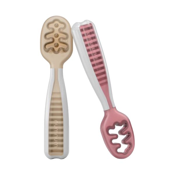 NumNum Pre-Spoons Tan + Dusty Pink