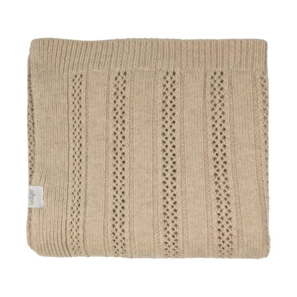 Lodger Dreamer Deken - 80 x 100 cm - Pointelle Merino - Beige Lodger Dreamer Deken - 80 x 100 cm - Pointelle Merino - Beige