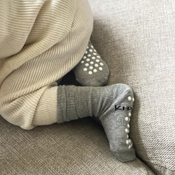 KipKep Blijf-Sokjes - 12-18 Mnd - Antislip - 1-Pack - Grey