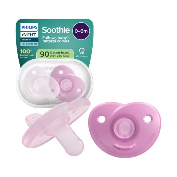 Philips Avent Soothie Hart - 0-6 Mnd - 2 Stuks - Plant-based - Roze Philips Avent Soothie Hart - 0-6 Mnd - 2 Stuks - Plant-based - Roze