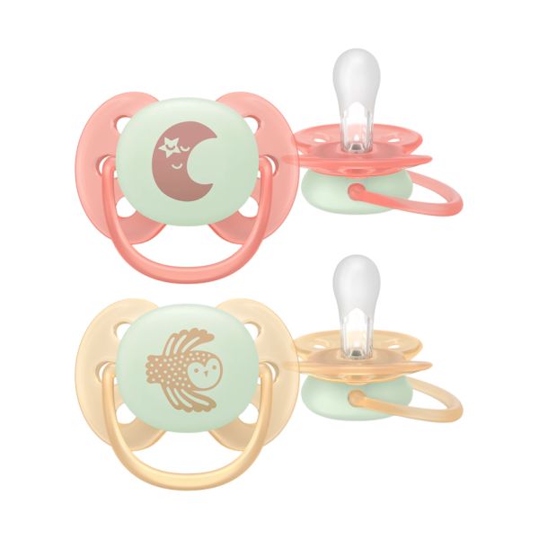 Philips Avent Fopspeen - Ultra Soft Nighttime - 0-6 maanden - 2 stuks - Glow in the Dark Philips Avent Fopspeen - Ultra Soft Nighttime - 0-6 maanden - 2 stuks - Glow in the Dark