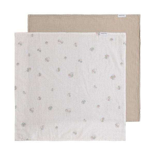 Baby's Only Tender Hydrofiele Doek - 2-Pack - 65x65 cm - Beige / Clover