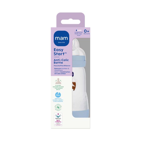 MAM Easy Start Anti-Colic Babyfles - 260 ml - Blue MAM Easy Start Anti-Colic Babyfles - 260 ml - Blue