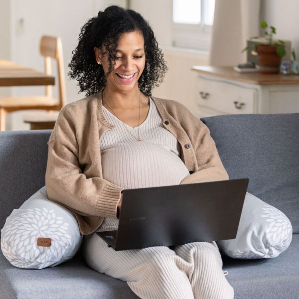 Beaba Verzorgingskussen - Big Flopsy - Grijs - Bloem