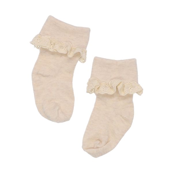 BD Collection Sokjes Kant - 3 Stuks - 0-6mnd - Multi Beige