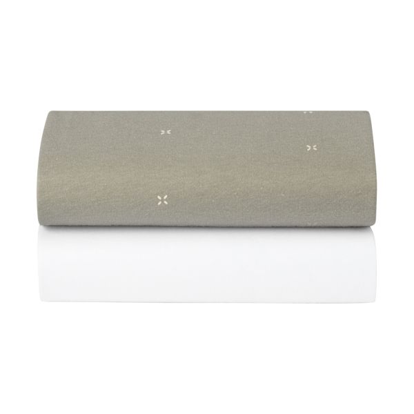 Snüz Hoeslaken Snuzpod Co-Sleeper - 2 Pack - Sage Cross Snüz Hoeslaken Snuzpod Co-Sleeper - 2 Pack - Sage Cross