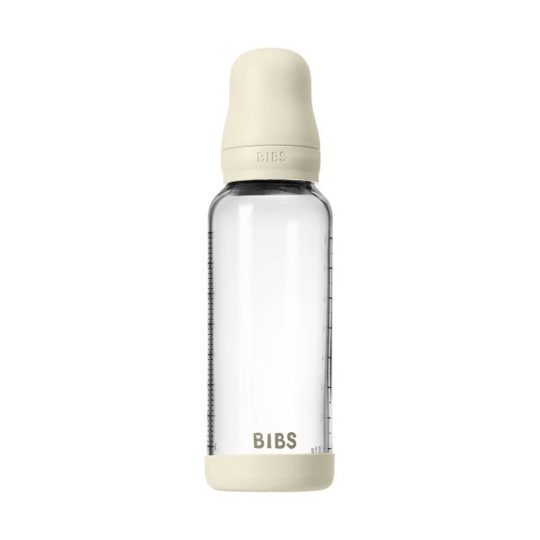 BIBS Fles - Medium Flow - 240 ml - Glas/Latex - Ivory