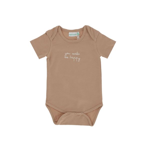 Babylook Romper Korte Mouw - Maat 62 - Warm Taupe 