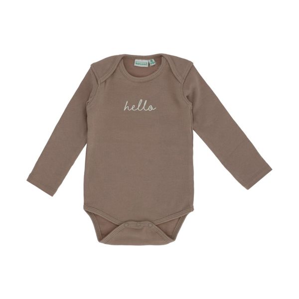 Babylook Romper Lange Mouw - Maat 50 - Rib - Moon Rock Babylook Romper Lange Mouw - Maat 50 - Rib - Moon Rock