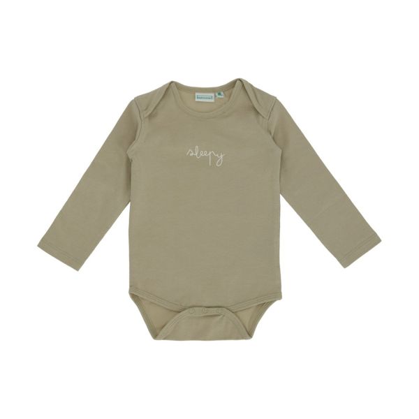 Babylook Romper Lange Mouw Sleepy - Maat 50 - Moss Gray Babylook Romper Lange Mouw Sleepy - Maat 50 - Moss Gray