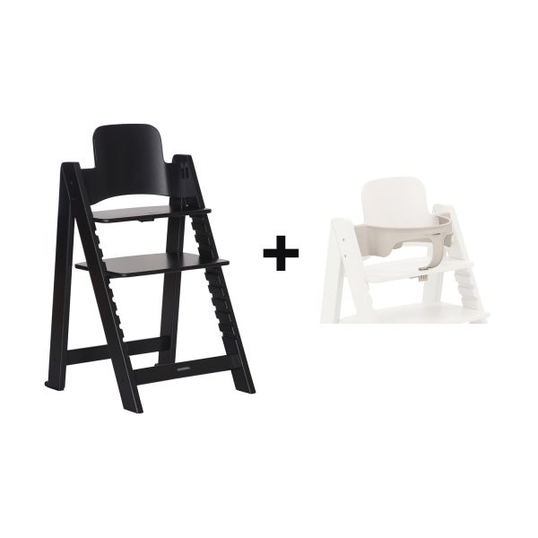 Kidsmill Up! Kinderstoel Incl. Kunststof Babyset Oatmeal - Beuken Zwart