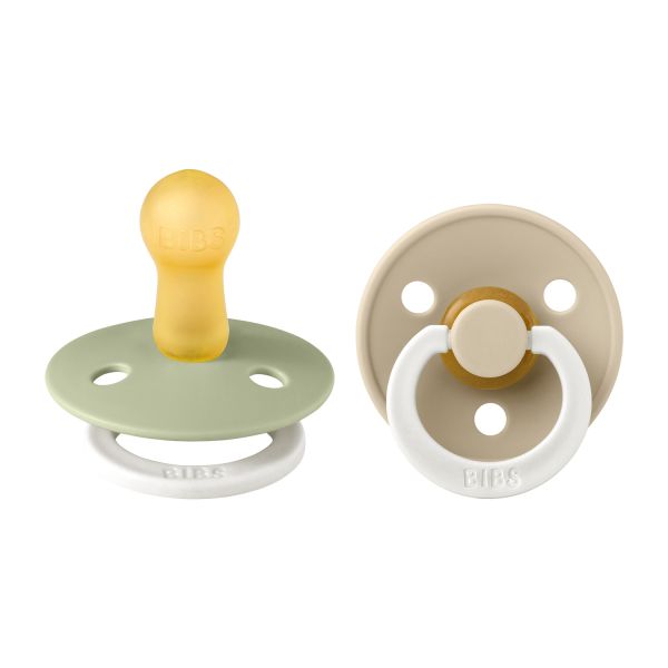 Bibs Fopspeen Round Sage / Vanilla Glow Size 2 (2-Pack)