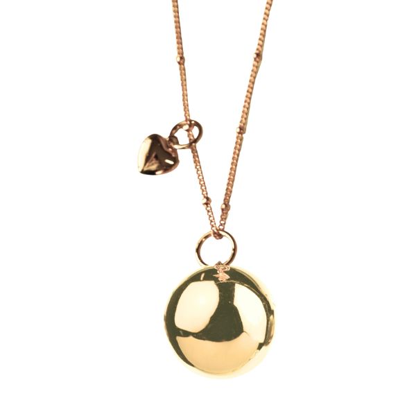 Bola Zwangerschapshanger Incl. Ketting - Heartbeat - Goud Bola Zwangerschapshanger Incl. Ketting - Heartbeat - Goud