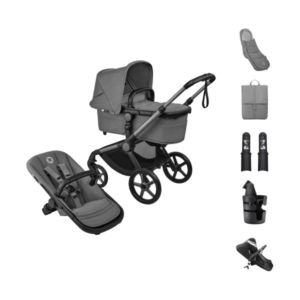 Bugaboo Fox 5 Renew Kinderwagen 2-in-1 - Essential Bundel - Graphite / Moon Grey Bugaboo Fox 5 Renew Kinderwagen 2-in-1 - Essential Bundel - Graphite / Moon Grey