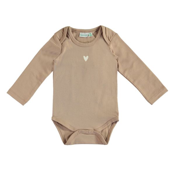Babylook Heart Romper - Maat 56 - Warm Taupe