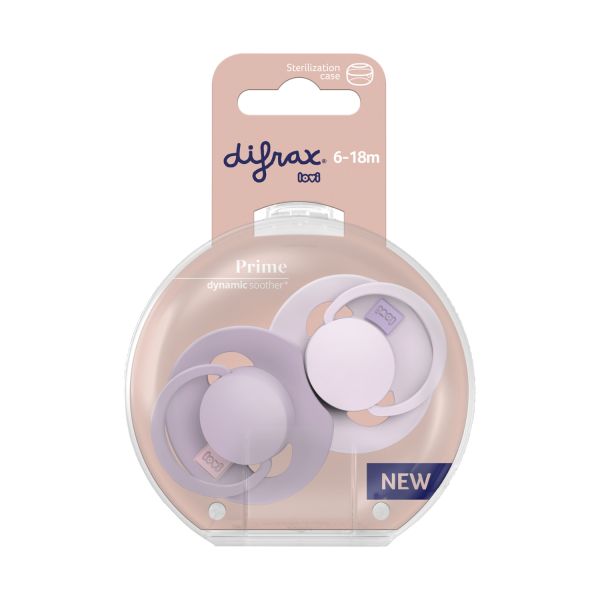 Difrax Dynamic Lovi Prime Fopspeen - 6-18M - 2st. - Lilac/Violet 
